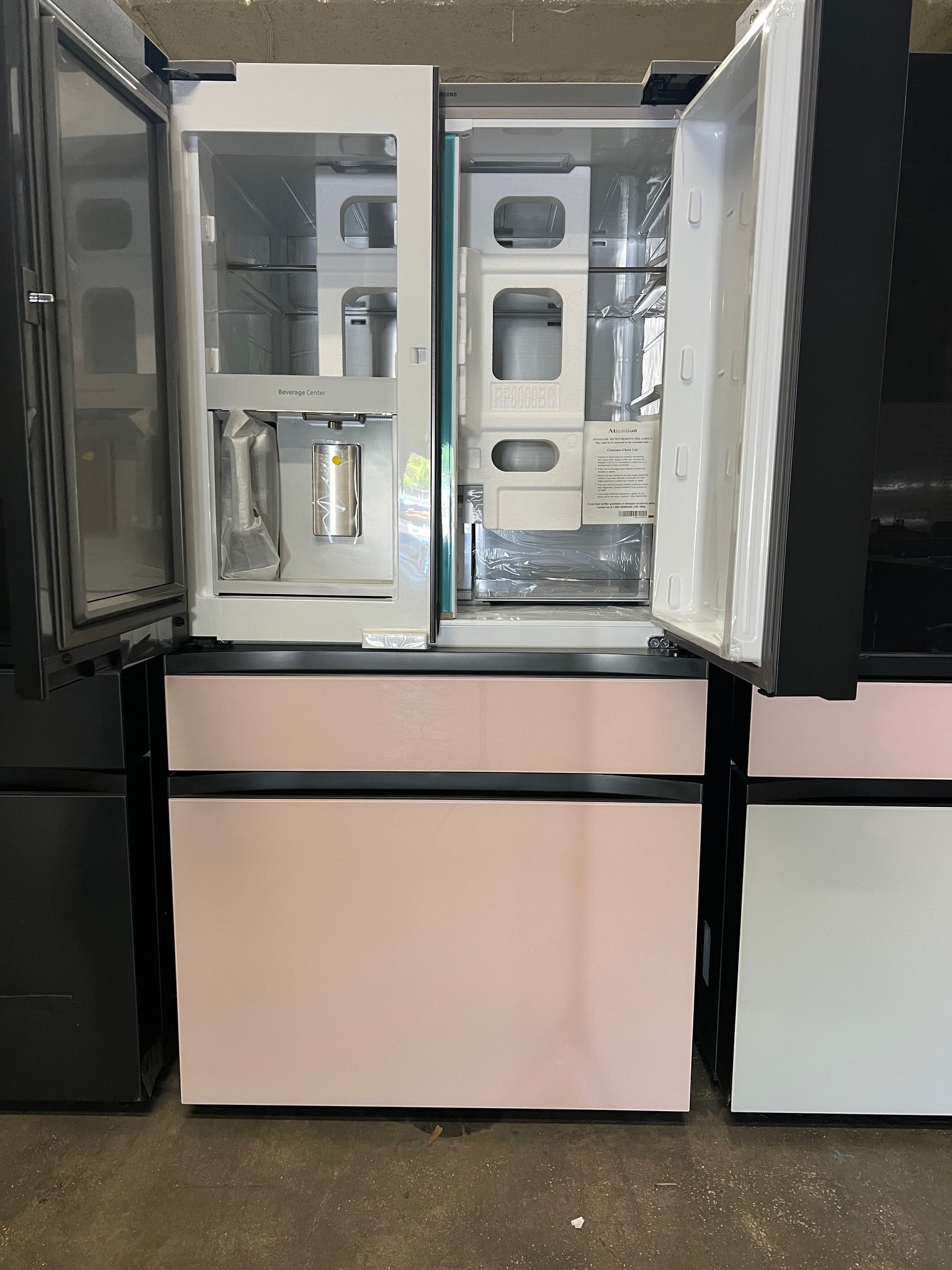 Samsung BESPOKE 29 cu. ft. 4-Door French Door with Tablet Black & Pink